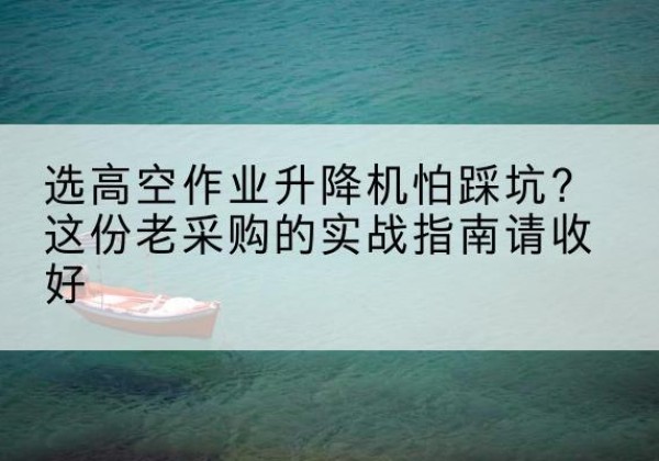 鸡泽高空作业升降机厂家推荐-选高空作业升降机怕踩坑？这份老采购的实战指南请收好